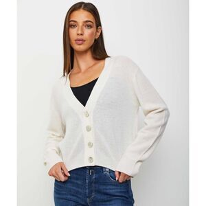 Colorush Studio Jixy Women Size XS Ivory Cashmere Acai Fitted Cardigan Sweater